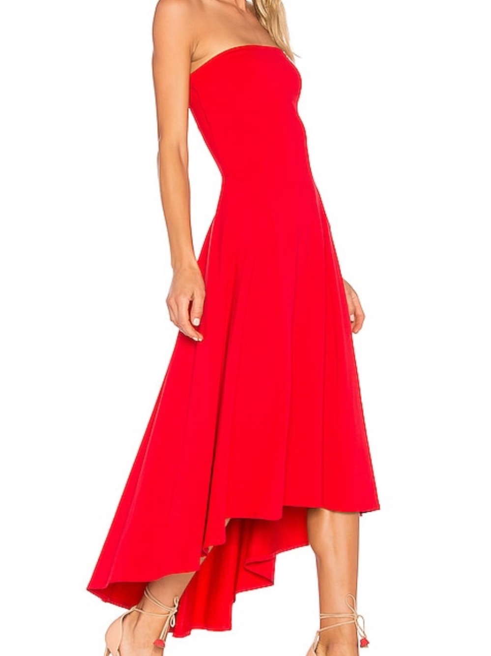 Susana Monaco Strapless Red High-Low Dress NWT